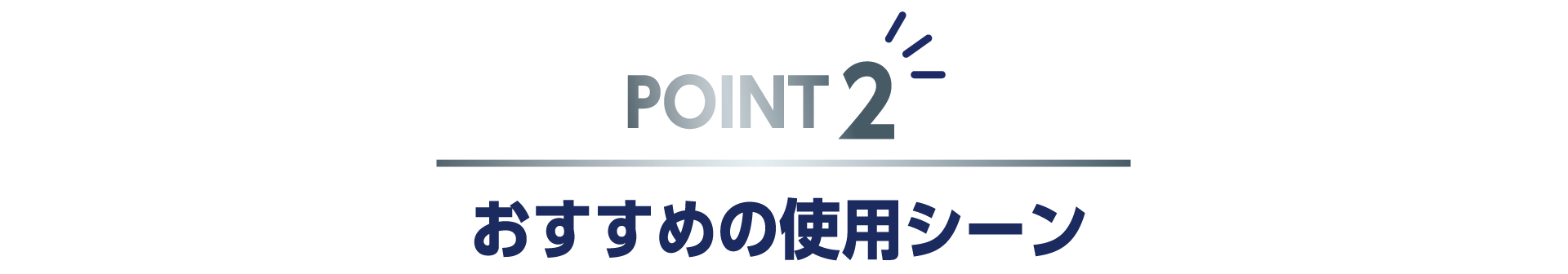 POINT2 おすすめの使用シーン