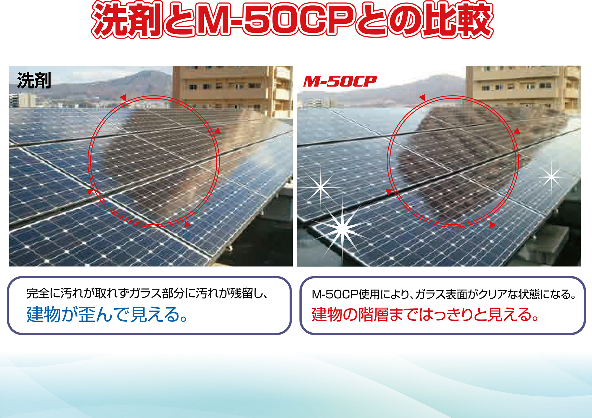 洗剤とM-50CPとの比較